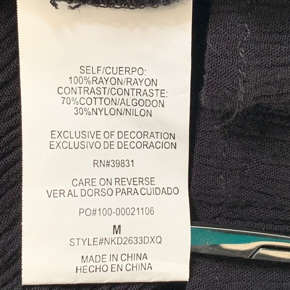 Rewind Knit Shift Dress Women M Knee Length Crepe With Lace Bodice - Picture 9 of 9